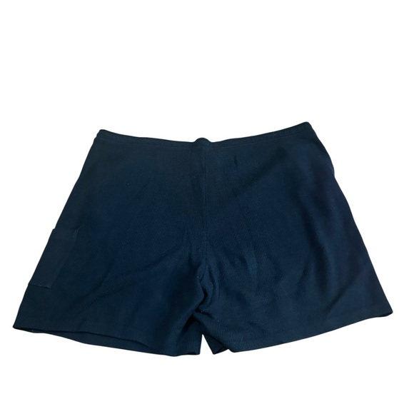 St John Shorts Navy Blue Santana Knit Gold Hardware Elastic High Waisted L - Picture 6 of 7